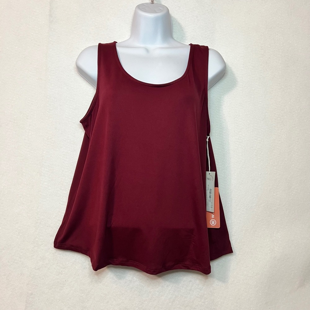 New 78&Sunny Vermillion Two-Way Reversible Vacation‎ Ready Tank Top Burgundy XL